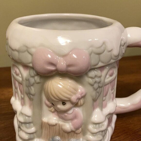 ENESCO Precious Moments CHRISTMAS SUGARTOWN COTTAGE  Mug 1994 PINK - Picture 6 of 7
